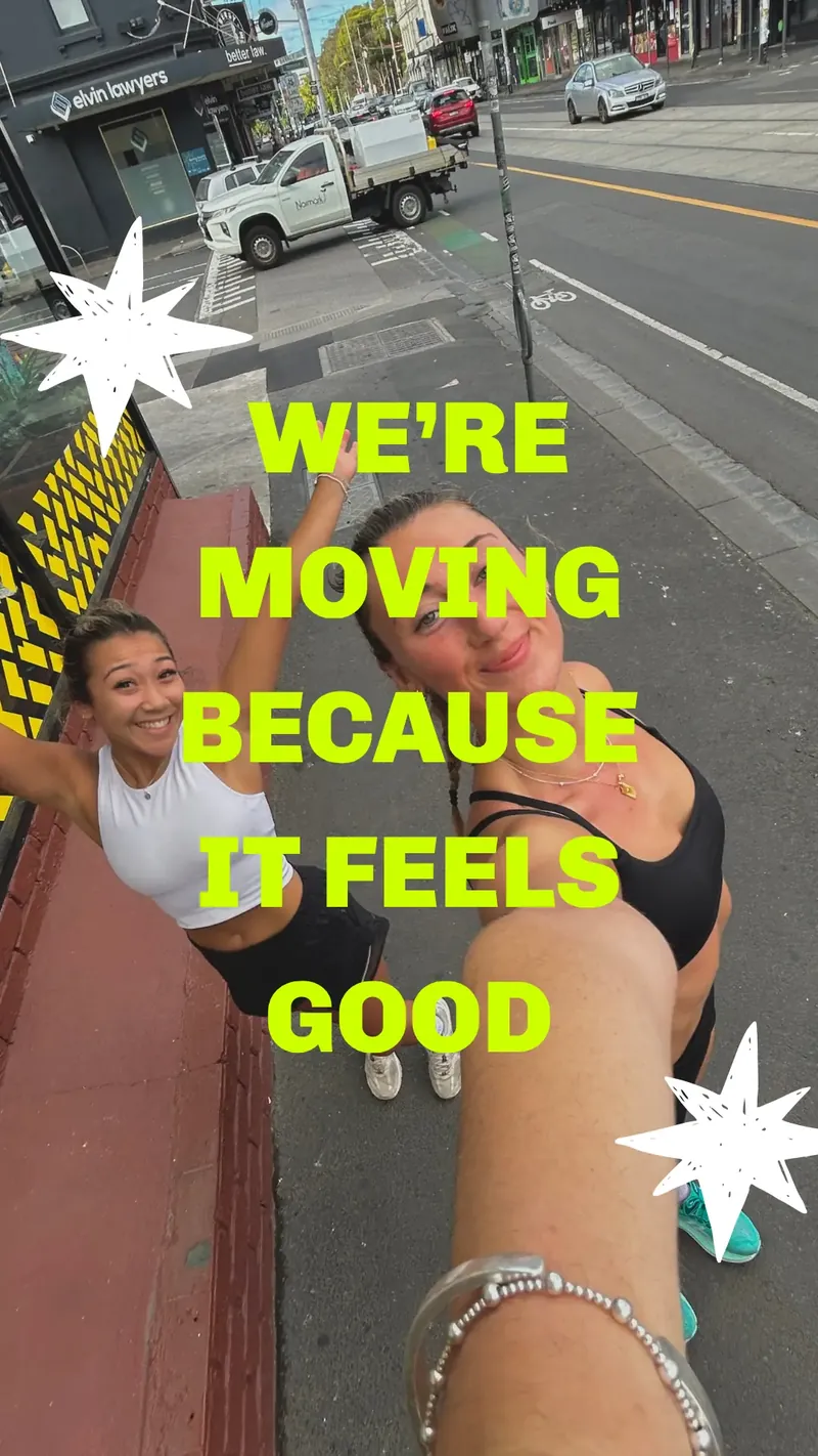 Two friends in activewear on a run, part of SANA community movement content